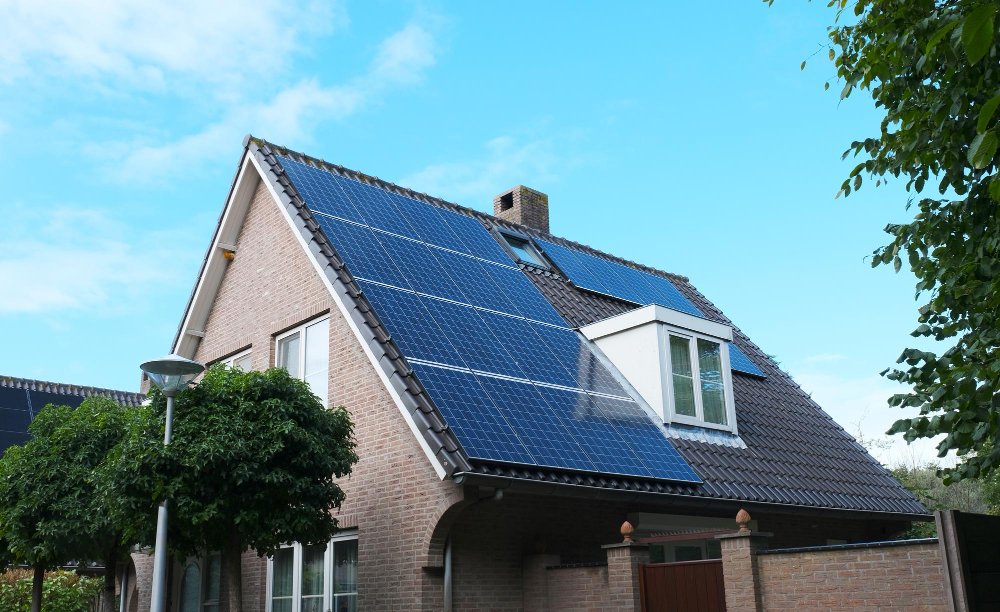 Solar panel on the house roof alternative generator energy