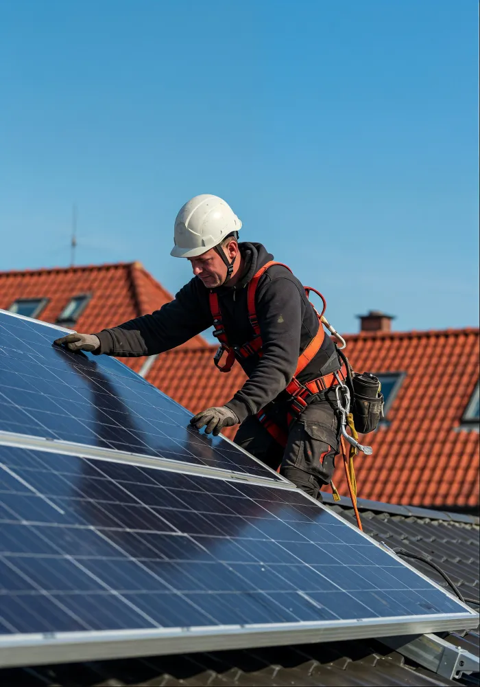 Solar panel worker